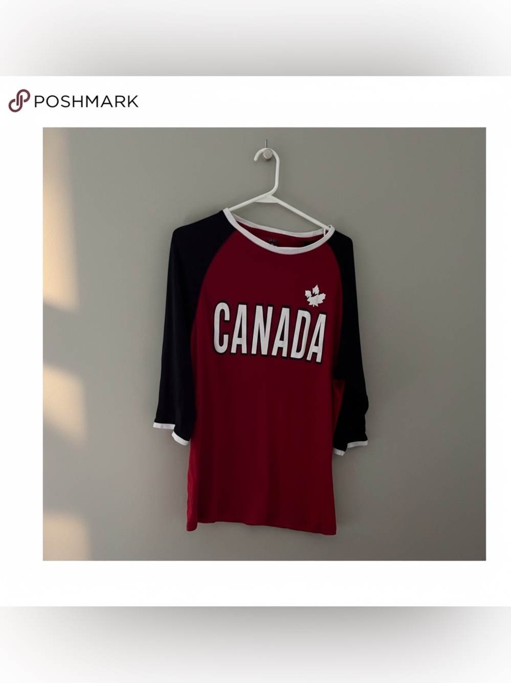Canada Weather Gear Red Black Raglan Shirt Large Heritage Sportswear